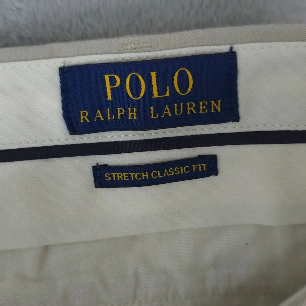 Polo Ralph Lauren Chino Pants Mens 42x36‎ Khaki Tan Stretch Classic Fit Cotton